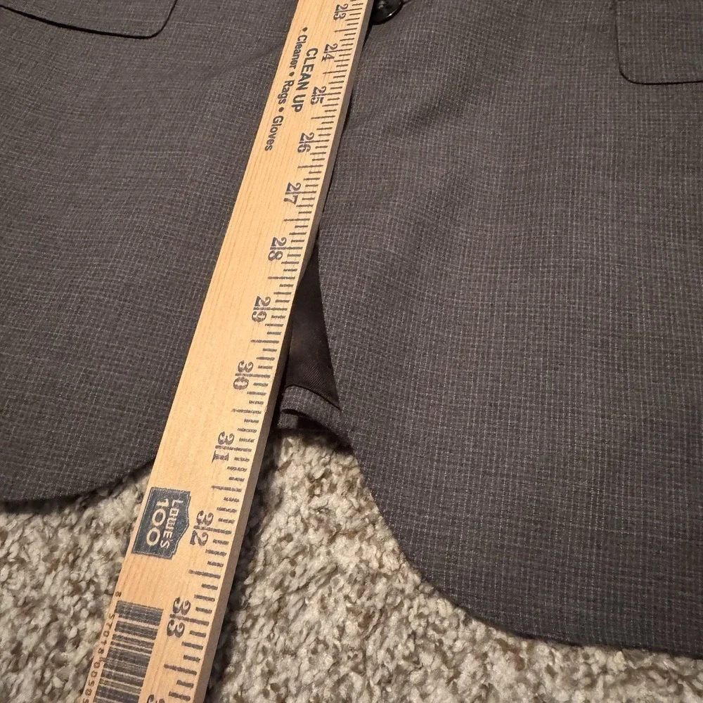 Massimo Dutti Extrafine Wool 42R Gray Graph Check Blazer Sport Jacket Two Button